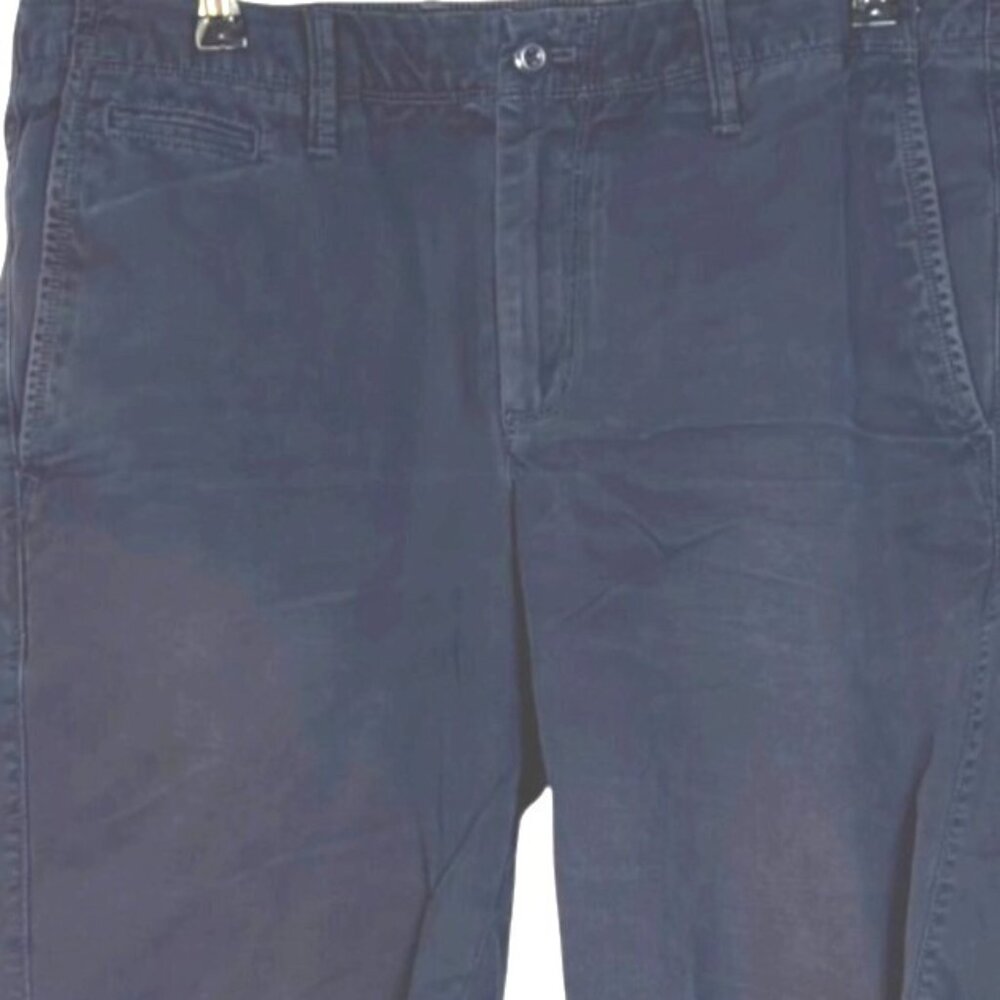 Gap Solid Navy Blue Flat Front Casual Summer Golf Chino Shorts Men's Size 33 - Picture 2 of 6